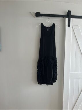 Thomas Wylde Black High-Low Ruffle Dress